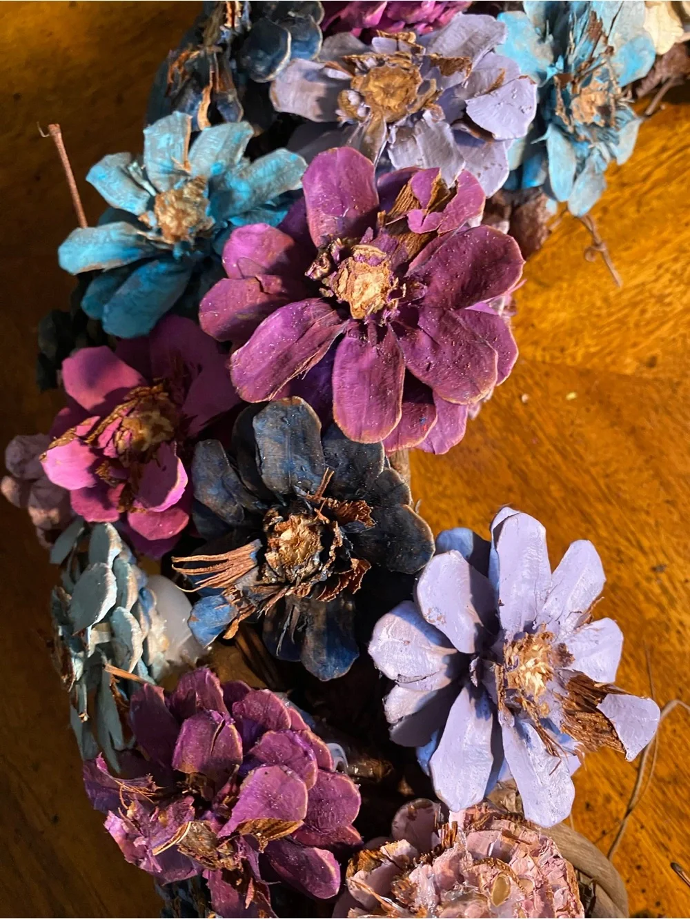 Pastels Floral Pinecone 20” Wreath Handcrafted